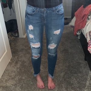 Wax Light Wash Distressed Jeggings
